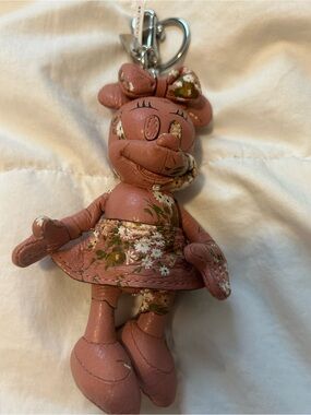 Coach Pink Floral Minnie Mouse Keychain